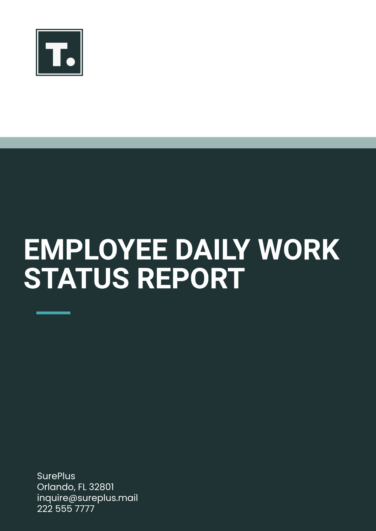 Free Employee Daily Work Status Report Template