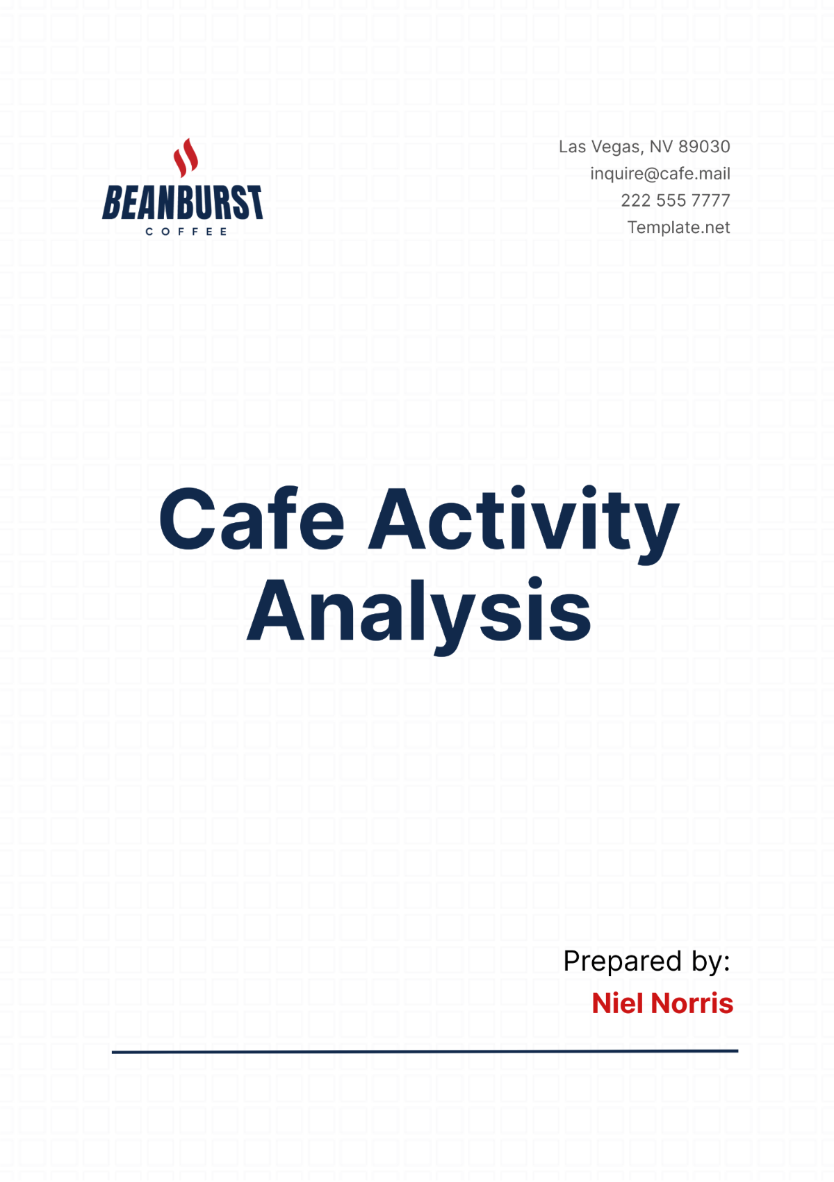 Cafe Activity Analysis Template - Edit Online & Download