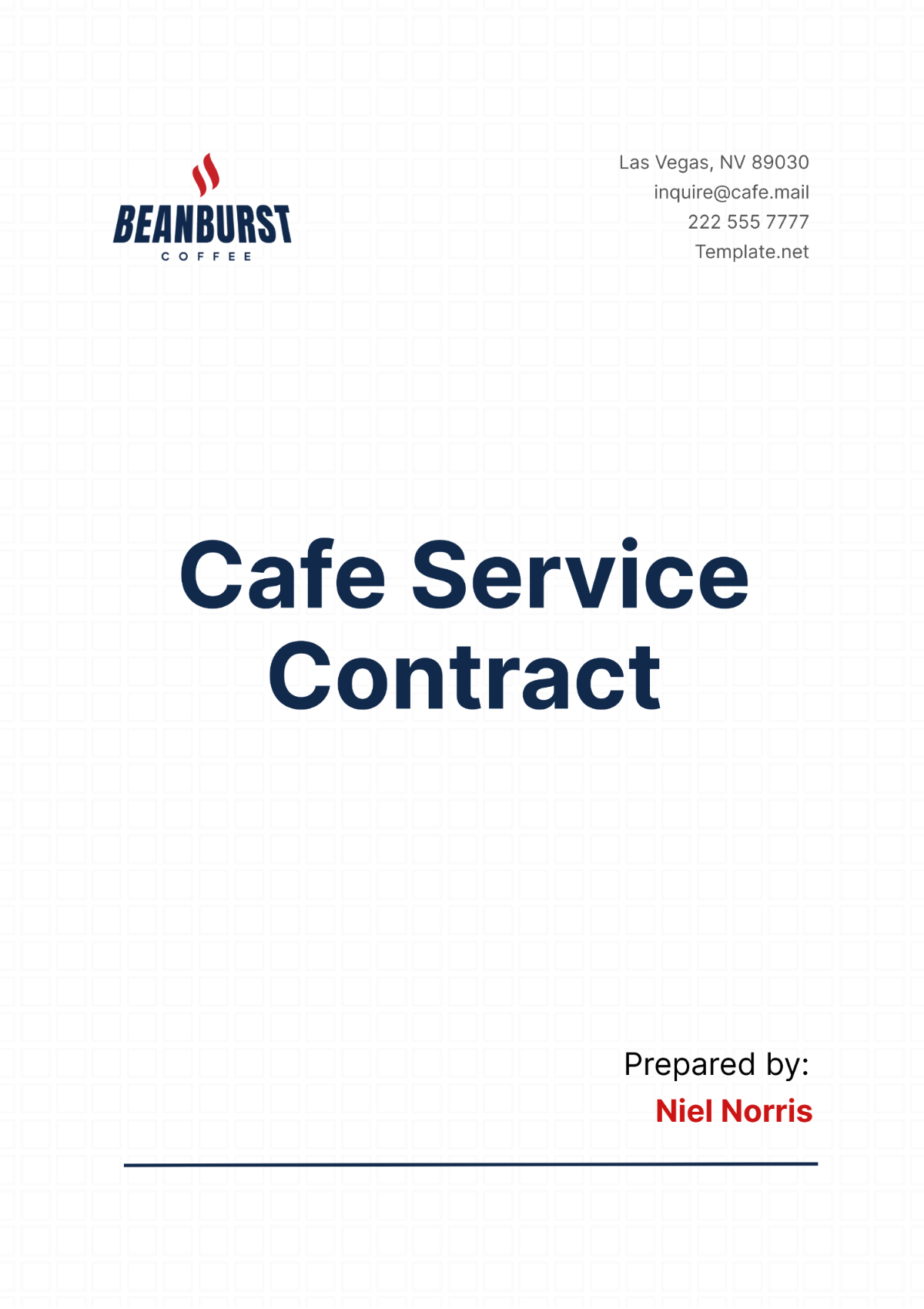 Cafe Service Contract Template - Edit Online & Download