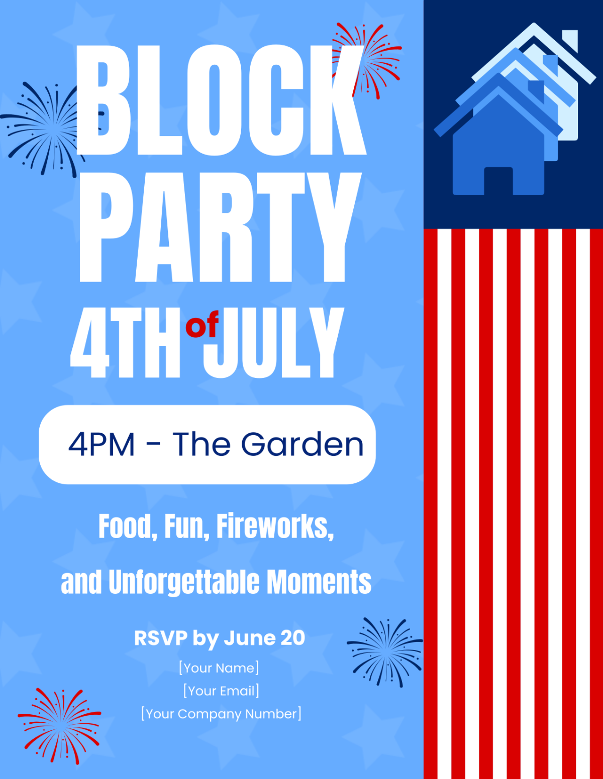 4th of July Block Party Flyer