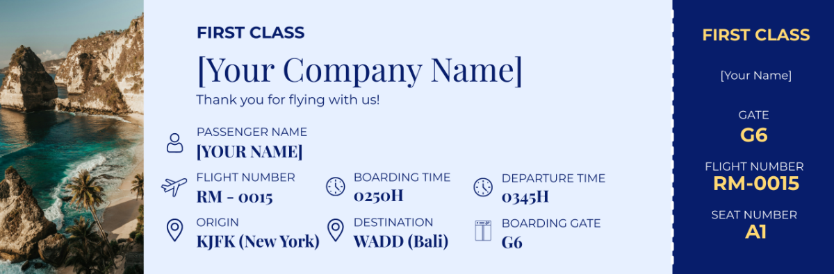 Bali Themed Airline Ticket