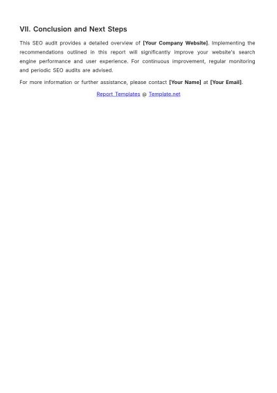 Free Website SEO Report Template to Edit Online