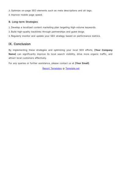Free Local SEO Report Template to Edit Online