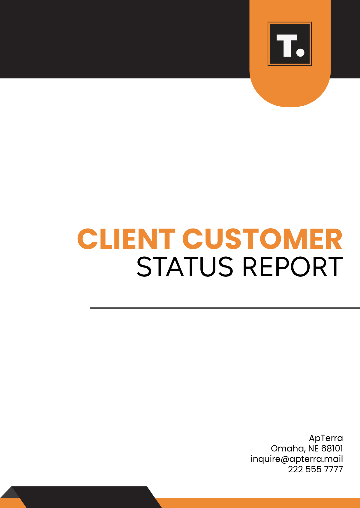 Free Client Customer Status Report Template