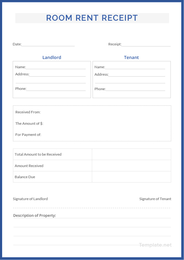 house rent receipt format in word