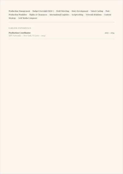 Free Recurring Role Actor ATS Resume Template, AI Resume Builder