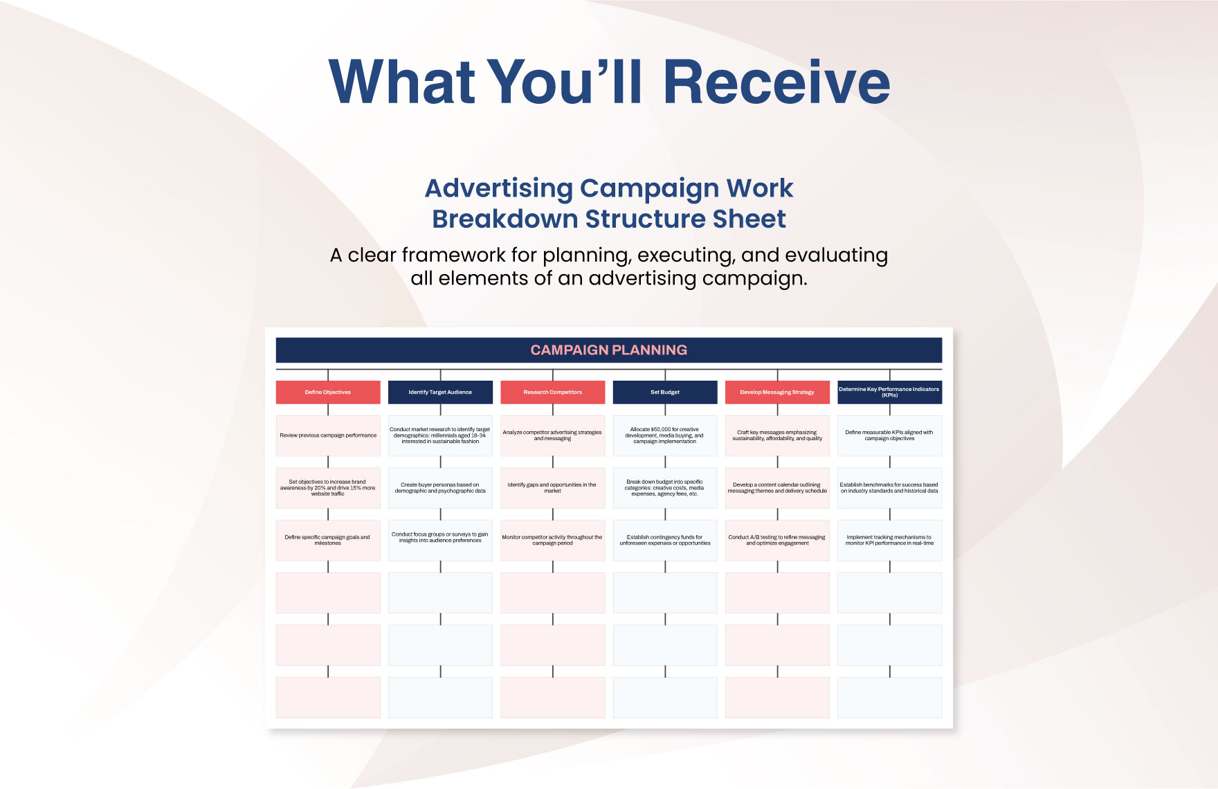 Advertising Campaign Work Breakdown Structure Template
