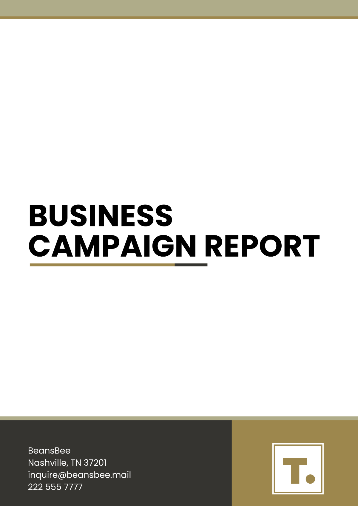 Business Campaign Report Template - Edit Online & Download