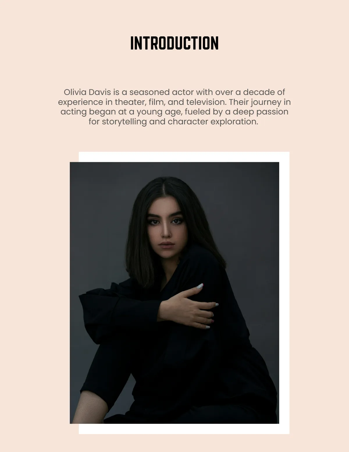 Free Acting Portfolio Template to Edit Online