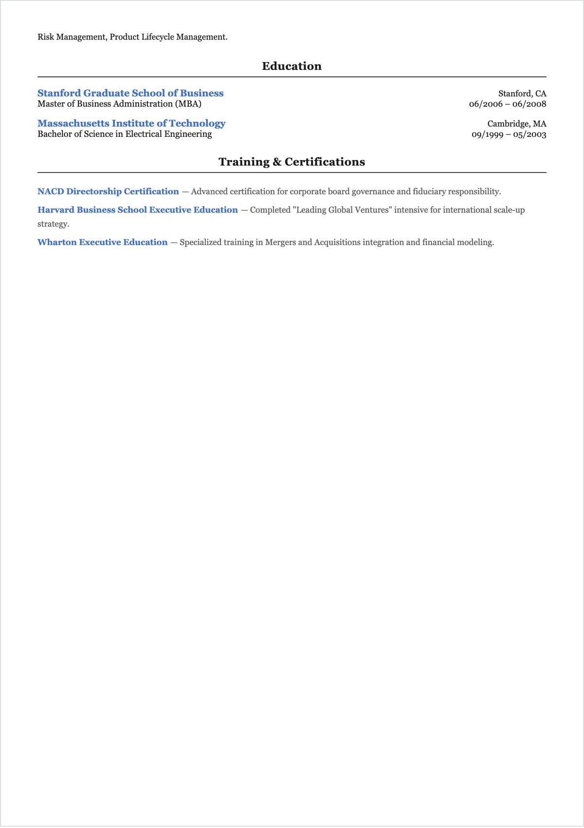 Free Business CEO ATS Resume Template, AI Resume Builder