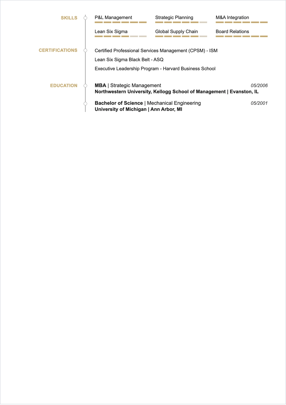 Free Private Company CEO ATS Resume Template, AI Resume Builder