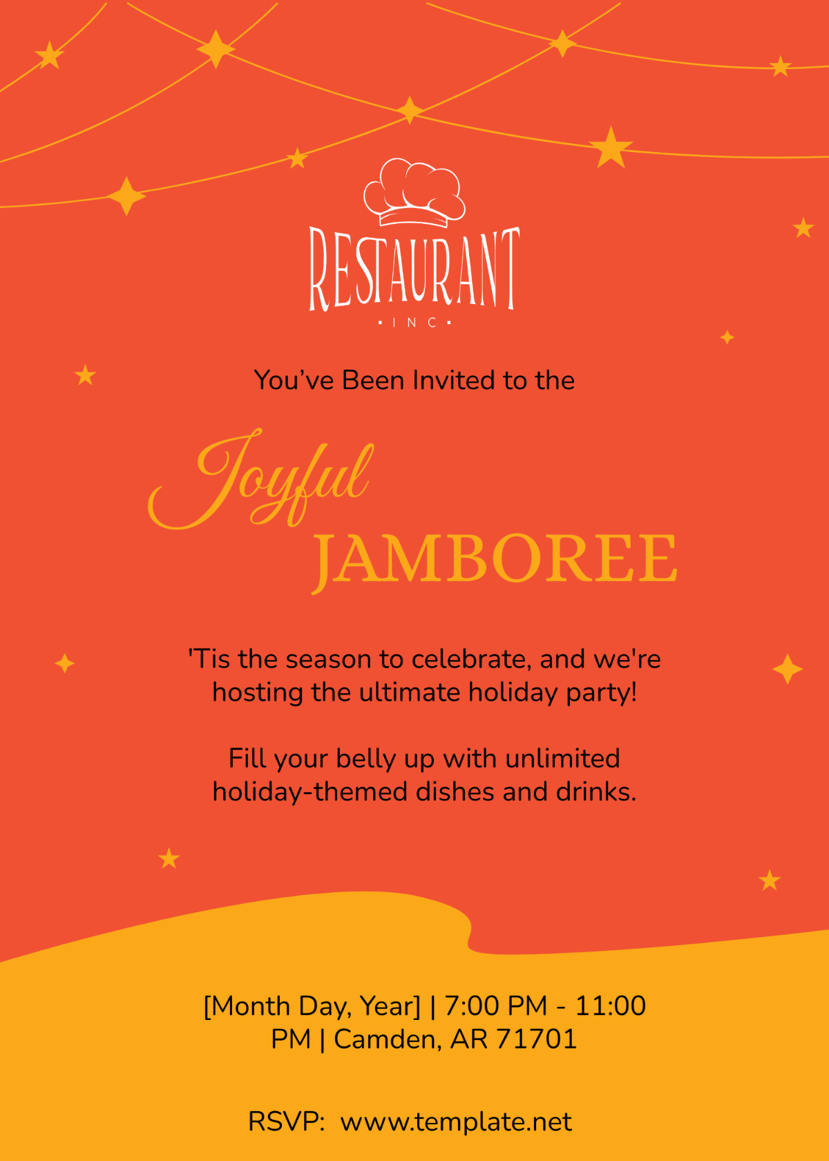 Restaurant Holiday Party Invitation