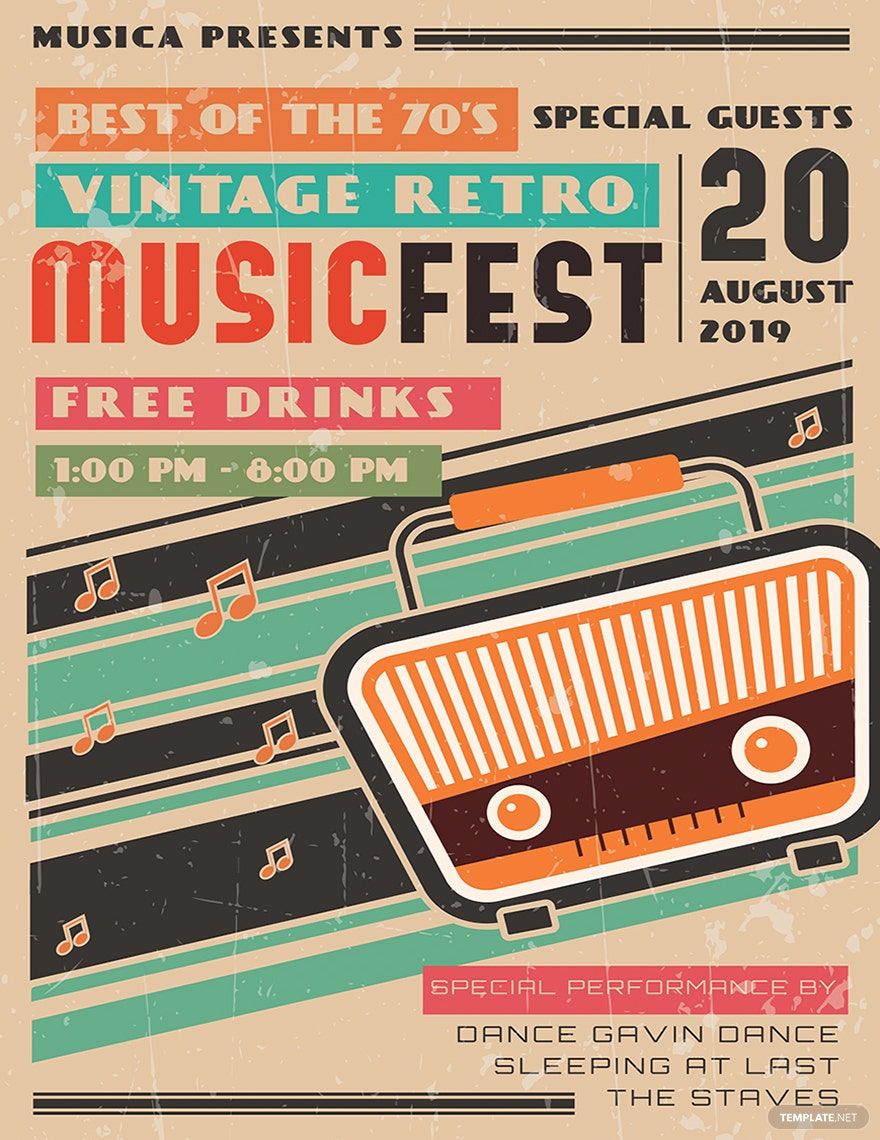 Vintage Retro Music Poster Template