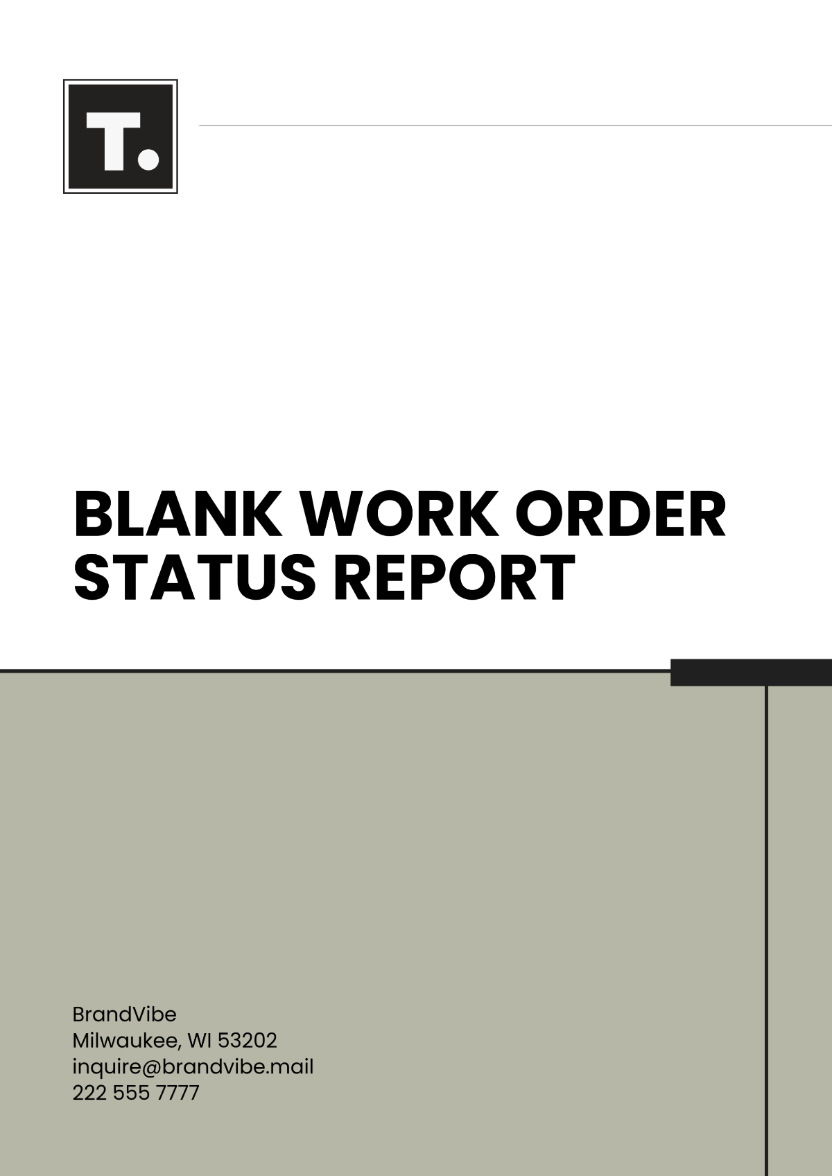 Free Blank Work Order Status Report Template