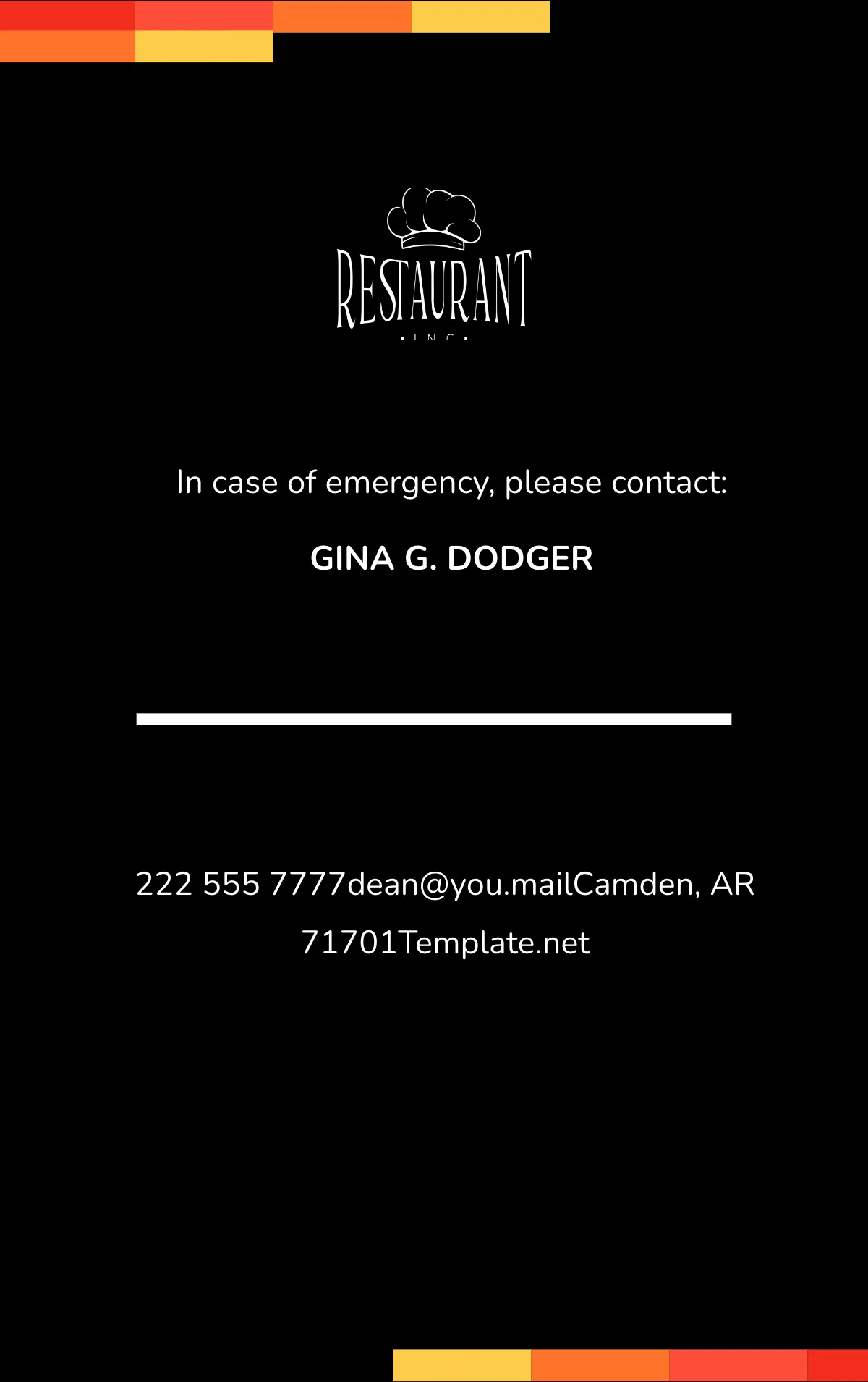 Free Restaurant Employee ID Card Template to Edit Online