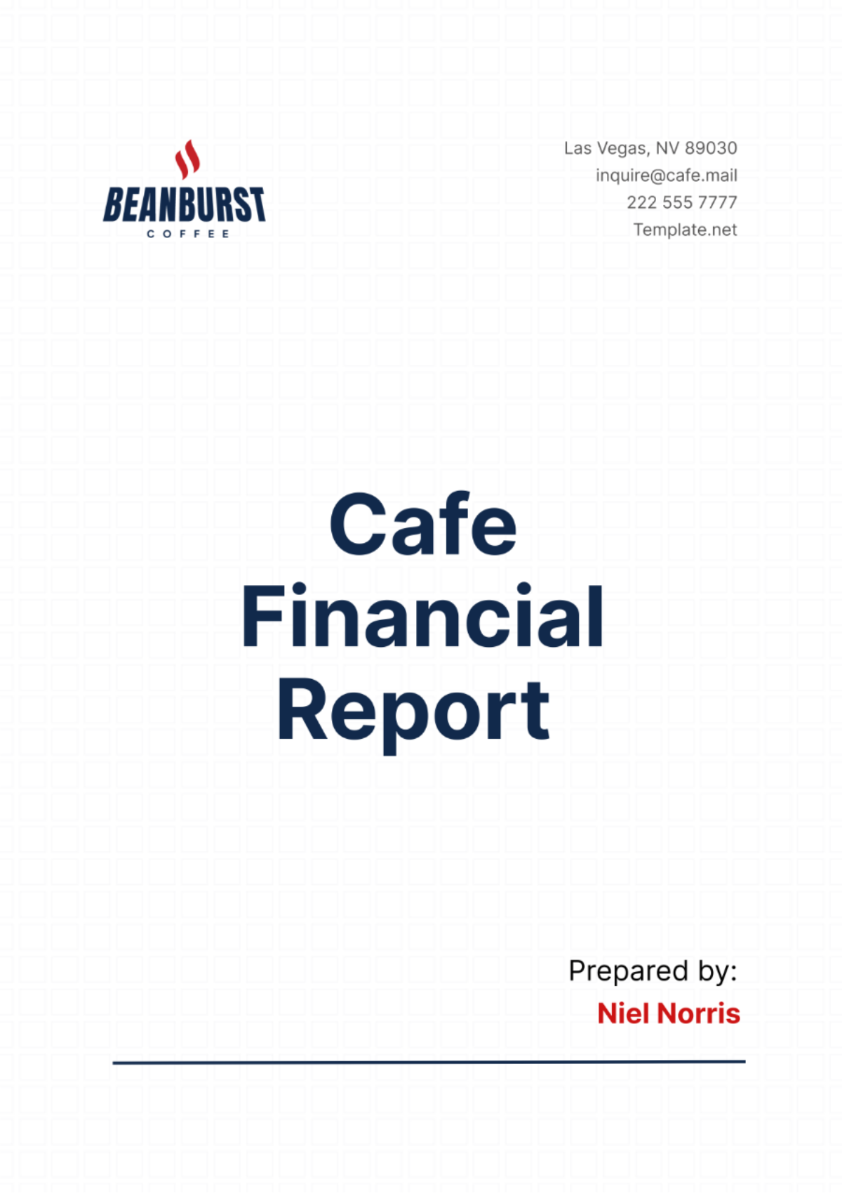 Cafe Financial Report Template - Edit Online & Download