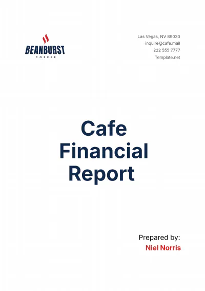 Free Cafe Financial Report Template to Edit Online