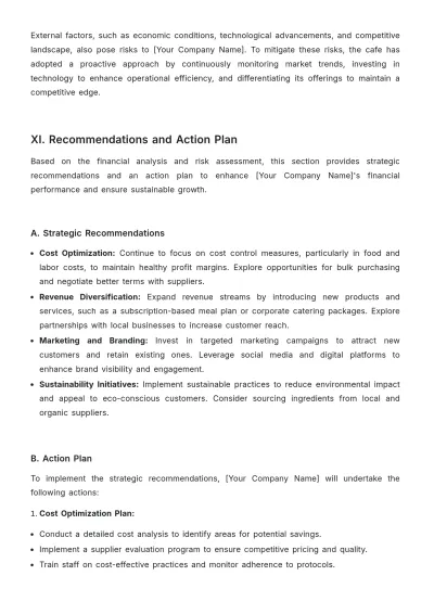 Free Cafe Financial Report Template to Edit Online