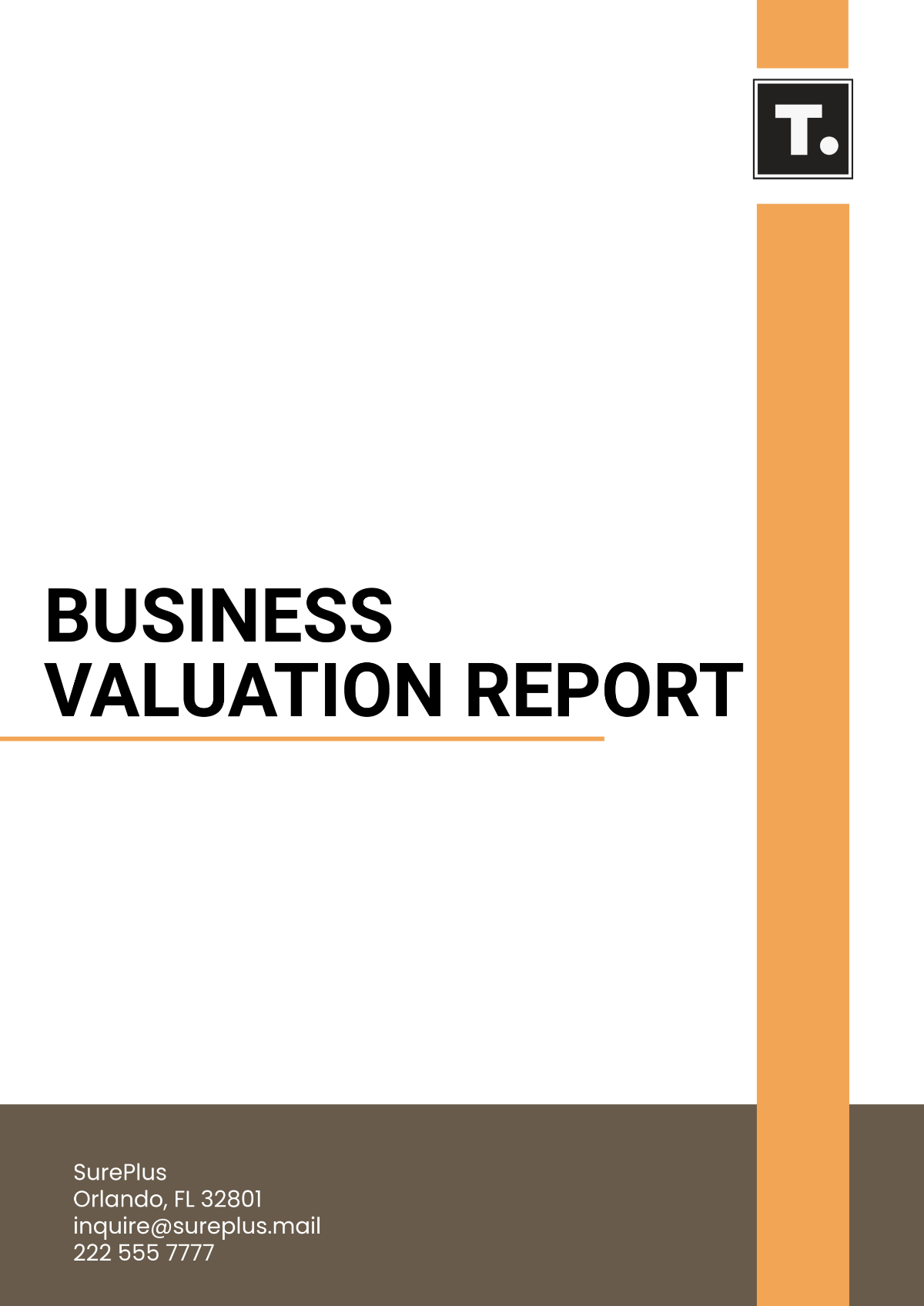 Business Valuation Report Template - Edit Online & Download