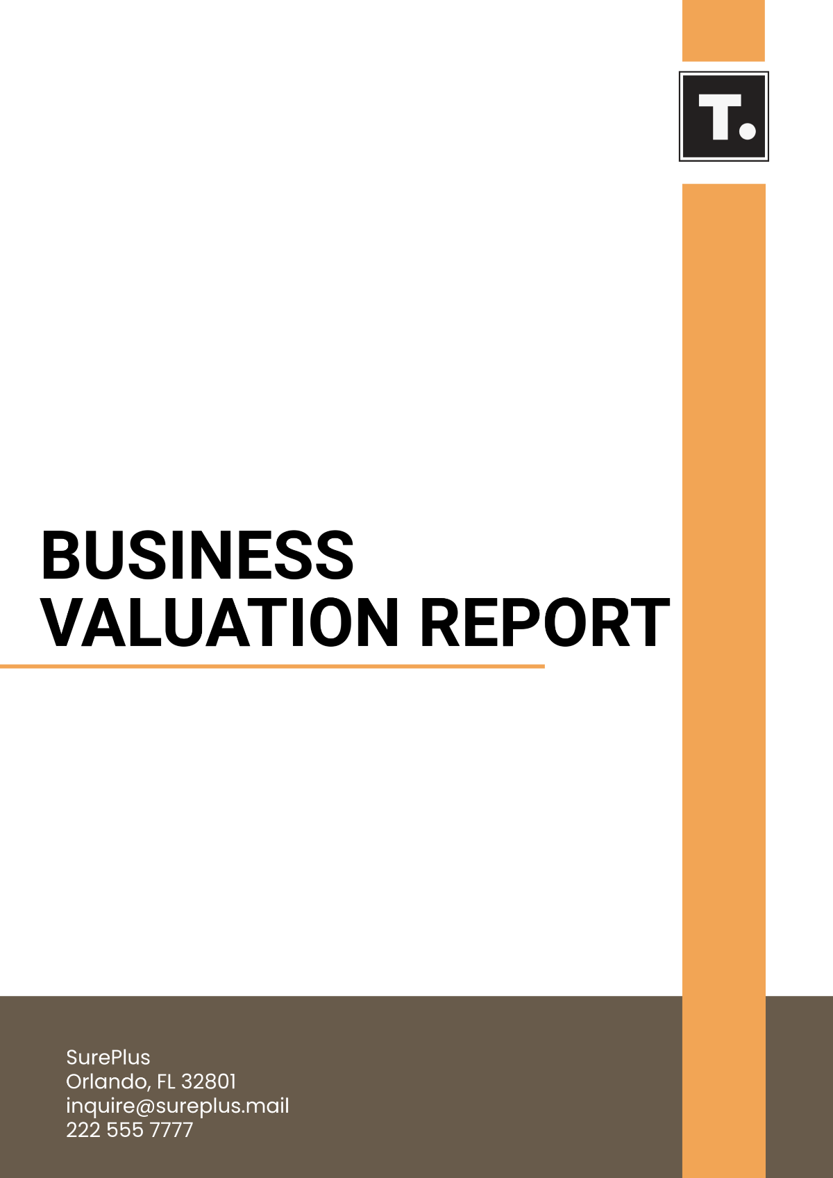 Free Business Valuation Report Template To Edit Online