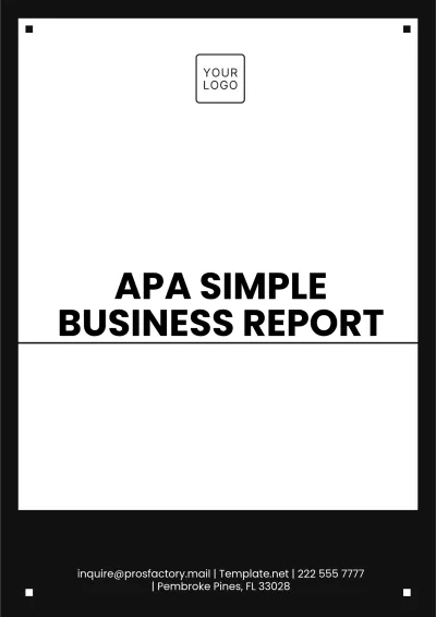Free APA Simple Business Report Template to Edit Online