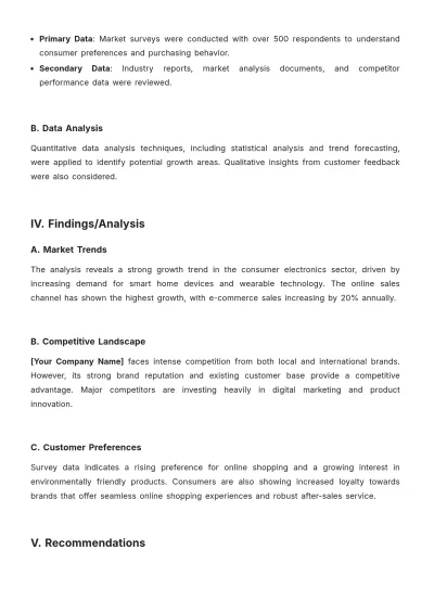 Free APA Simple Business Report Template to Edit Online