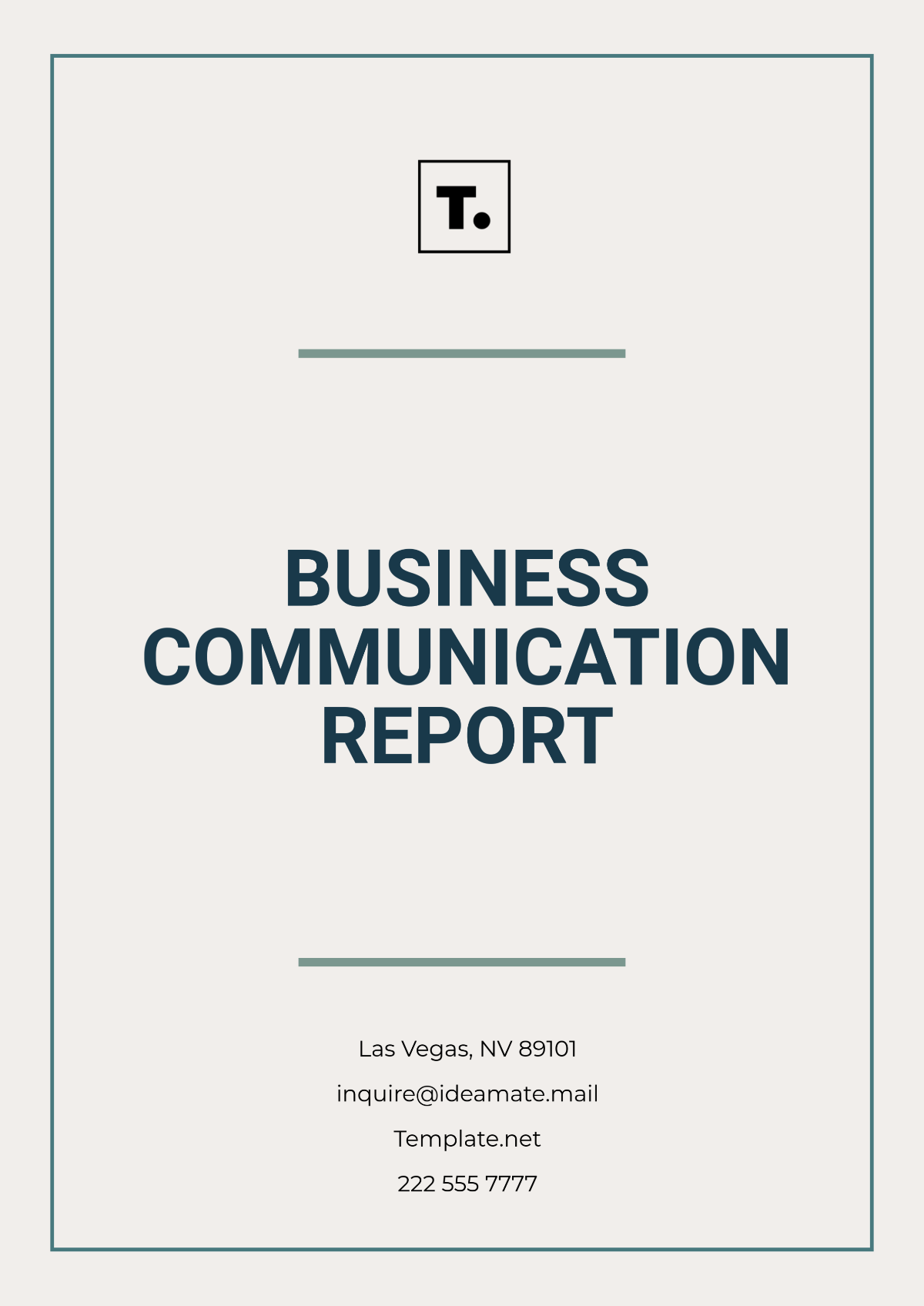 Free Business Communication Report Template to Edit Online