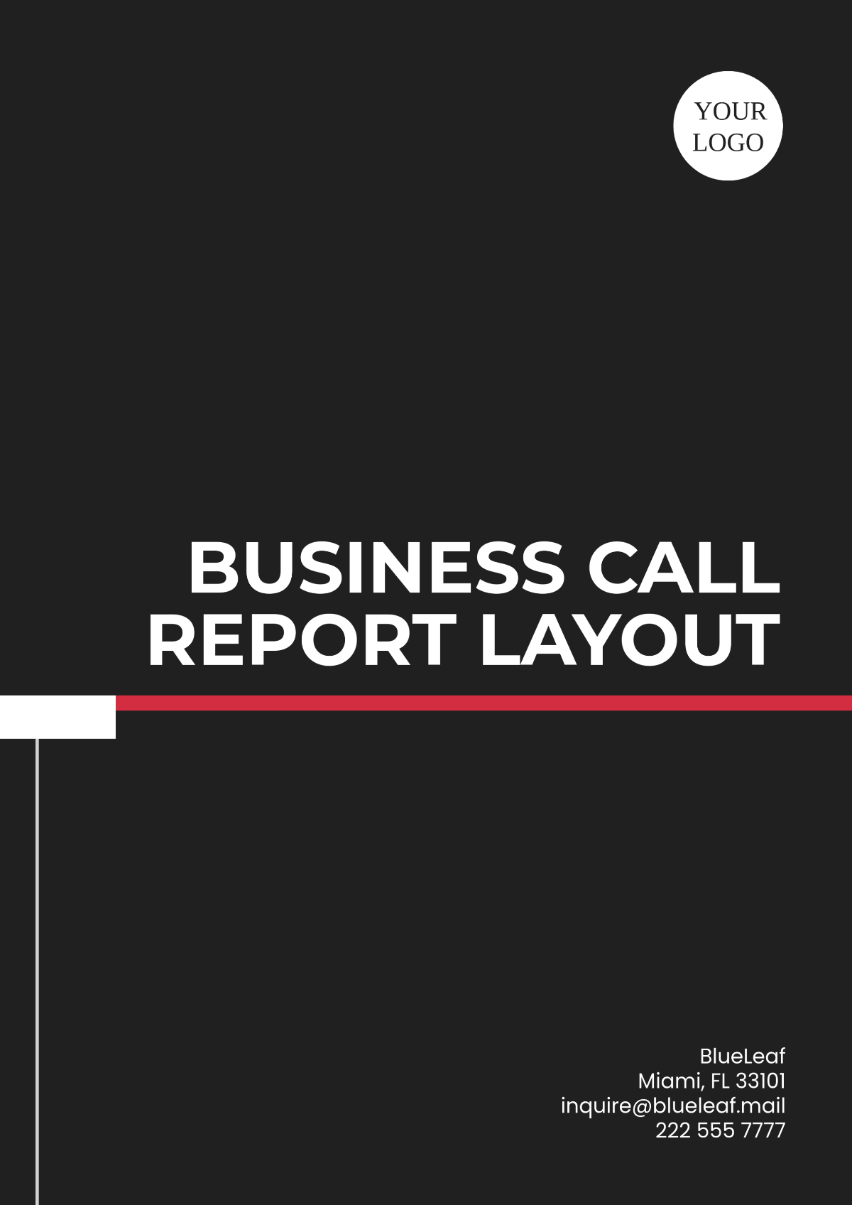 Business Call Report Layout Template - Edit Online & Download