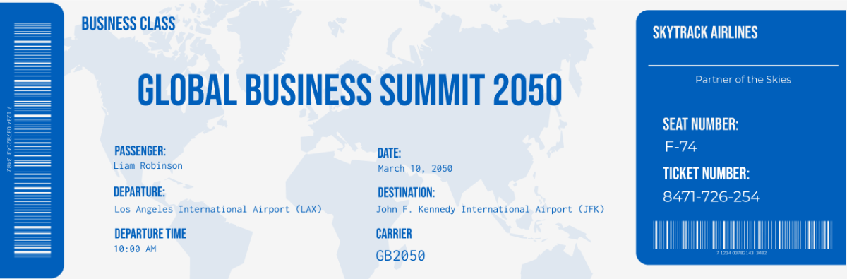 Free Business Conferences Airline Ticket Template