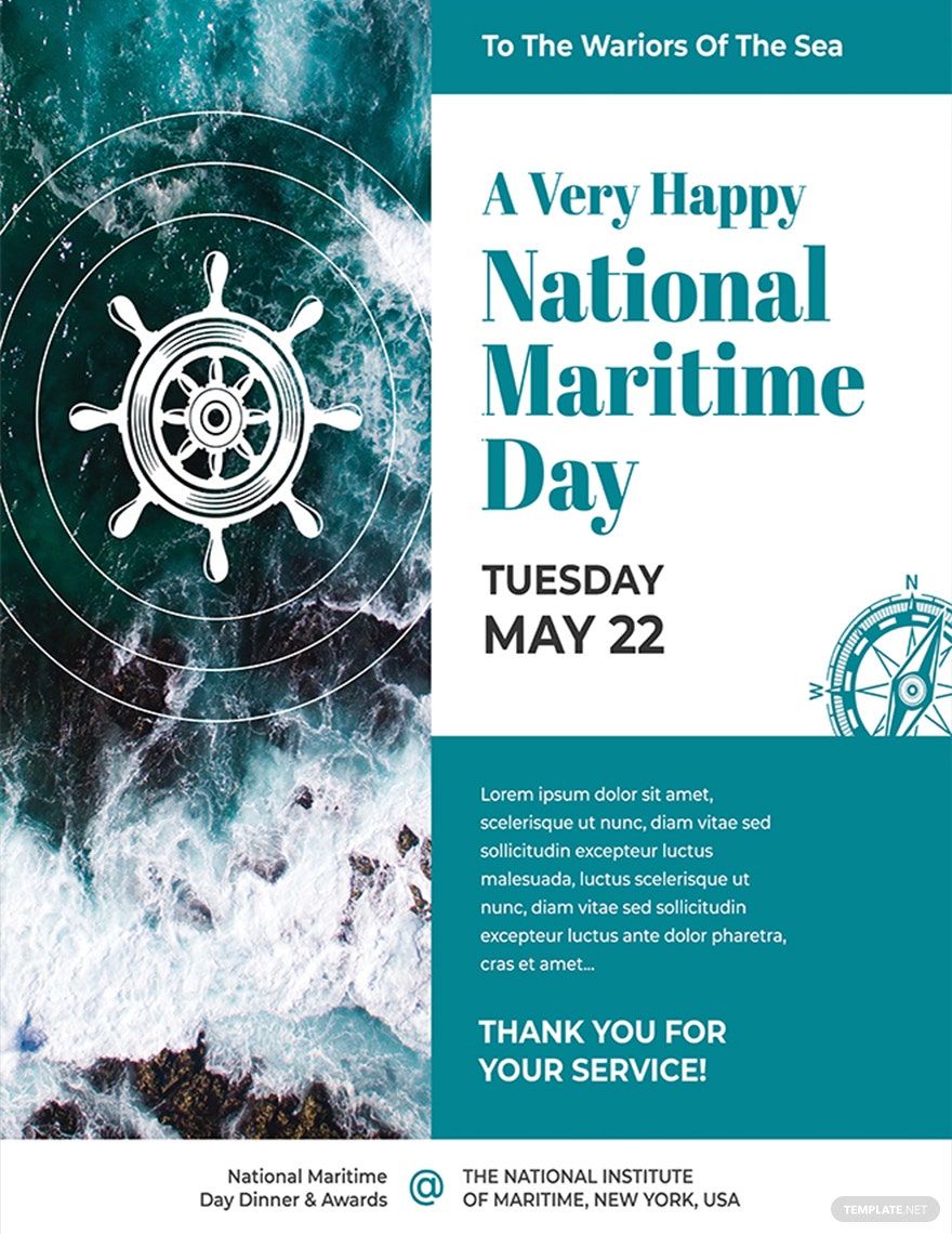 National Maritime Day Poster Template