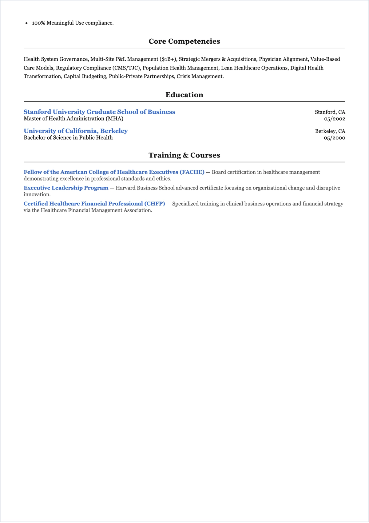 Free Healthcare CEO ATS Resume Template, AI Resume Builder