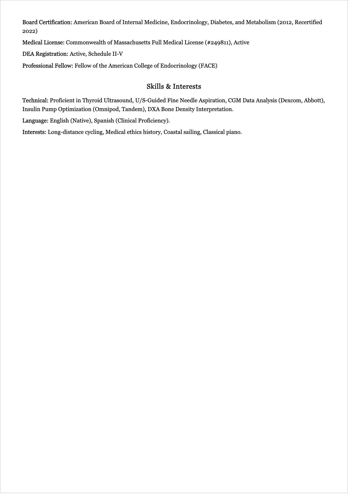 Free Endocrinologist Doctor ATS Resume Template, AI Resume Builder