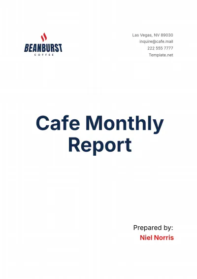 Free Cafe Monthly Report Template to Edit Online