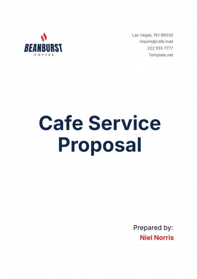 Free Cafe Service Proposal Template to Edit Online