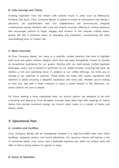 Free Cafe Service Proposal Template to Edit Online