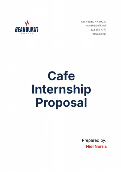 Free Cafe Internship Proposal Template to Edit Online