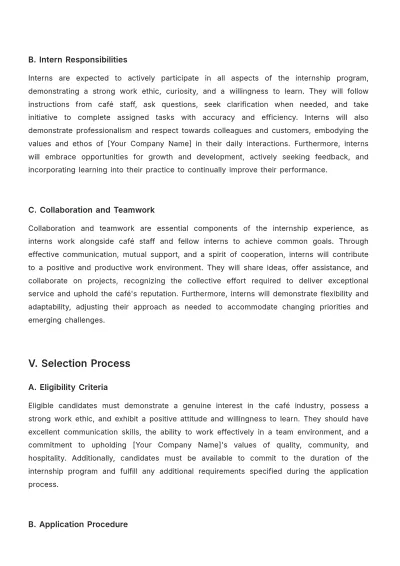 Free Cafe Internship Proposal Template to Edit Online