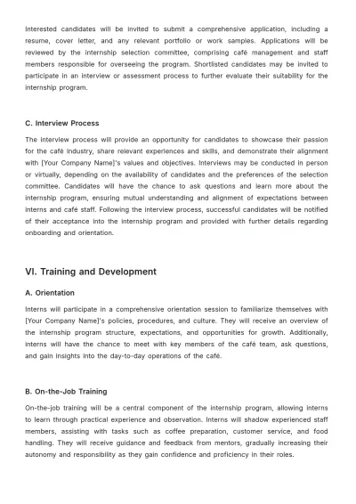 Free Cafe Internship Proposal Template to Edit Online
