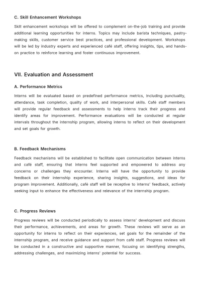Free Cafe Internship Proposal Template to Edit Online