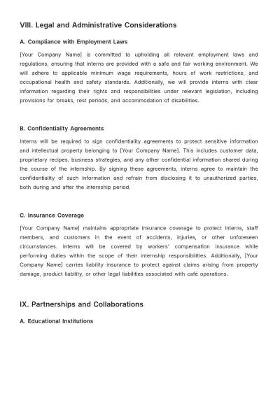 Free Cafe Internship Proposal Template to Edit Online