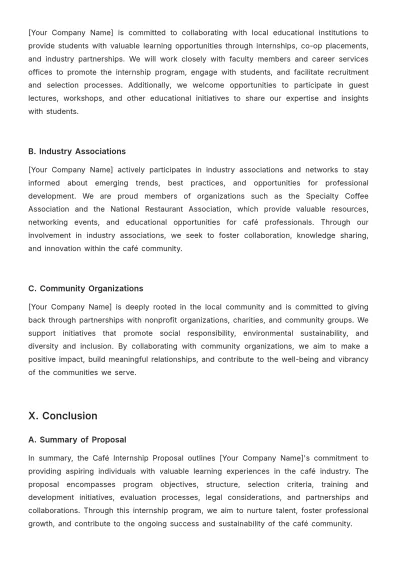 Free Cafe Internship Proposal Template to Edit Online