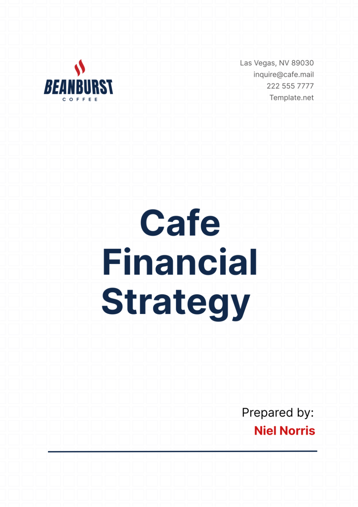 Cafe Financial Strategy Template - Edit Online & Download