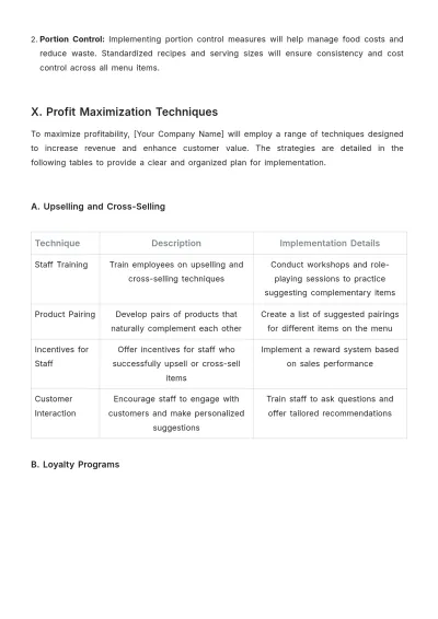 Free Cafe Financial Strategy Template to Edit Online