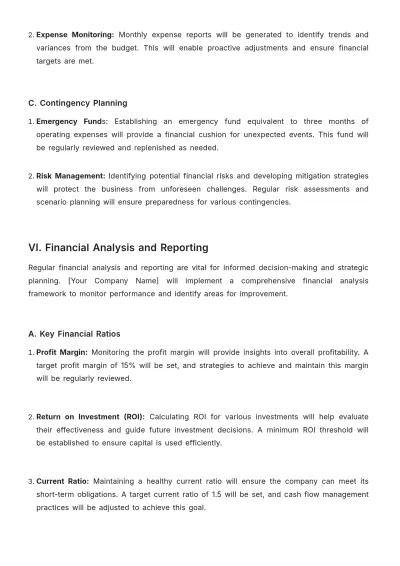 Free Cafe Financial Strategy Template to Edit Online