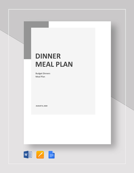 Dinner Meal Plan