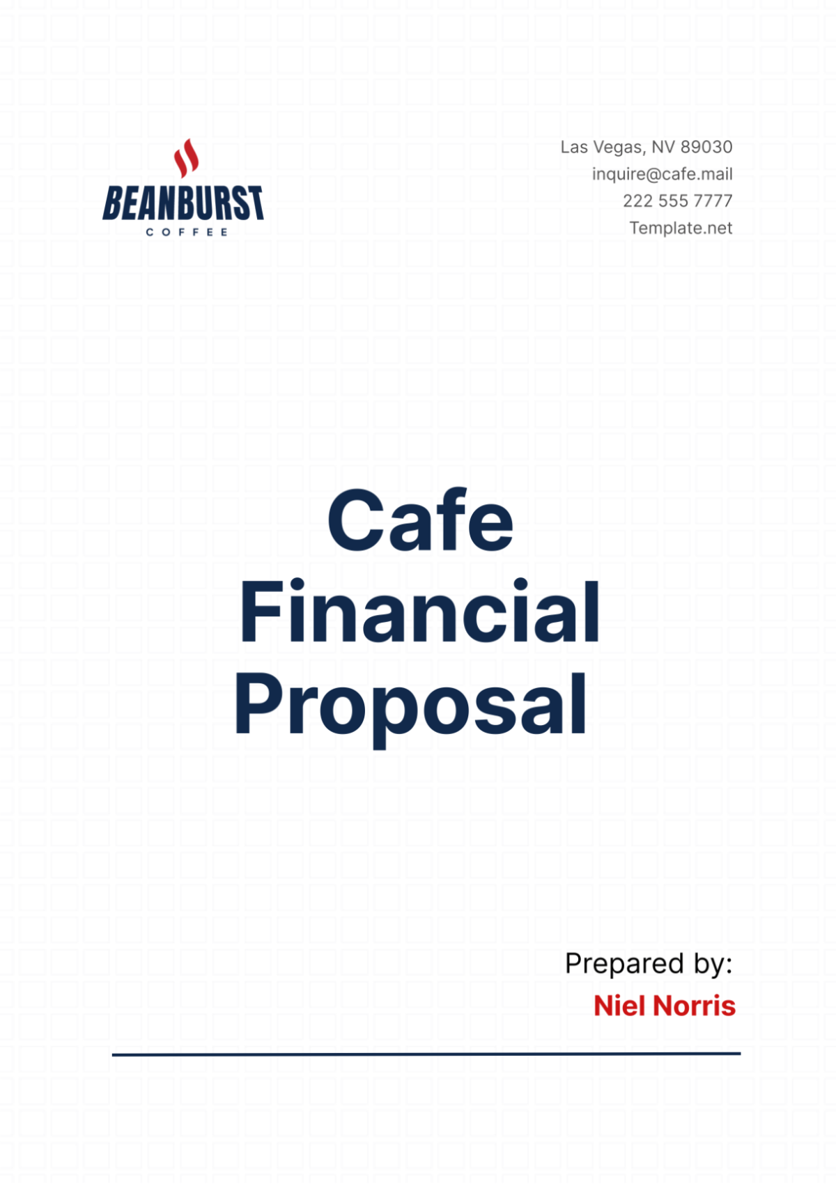 Cafe Financial Proposal Template - Edit Online & Download