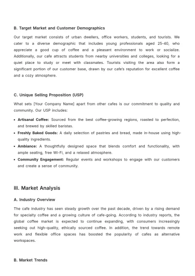 Free Cafe Financial Proposal Template to Edit Online