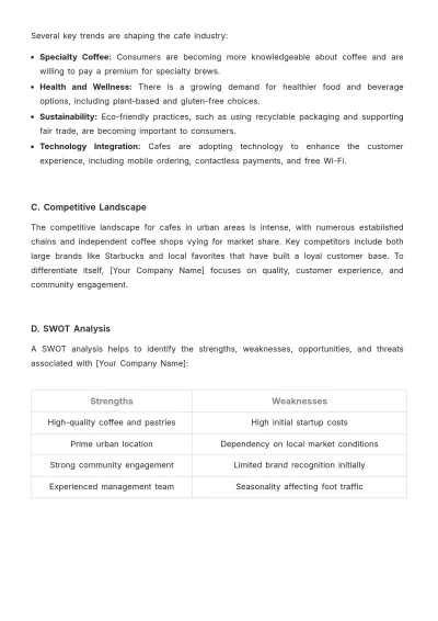 Free Cafe Financial Proposal Template to Edit Online