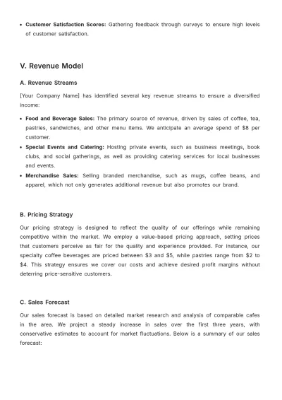 Free Cafe Financial Proposal Template to Edit Online