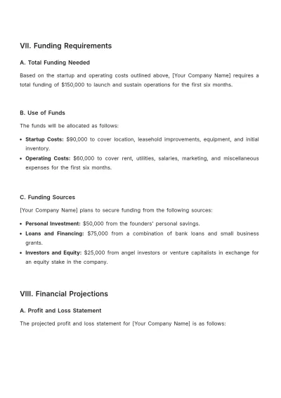Free Cafe Financial Proposal Template to Edit Online